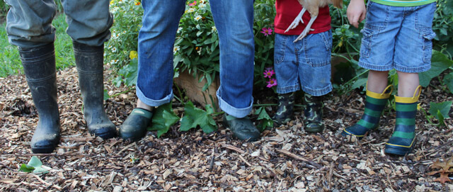 Boots of all sizes make it easy for everyone to get outside and to get your kids gardening.