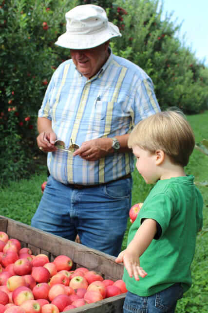 Talking apples with our local extension agent.