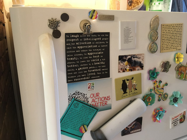 The card on our fridge reminds us how a garden patch makes the world a better place.