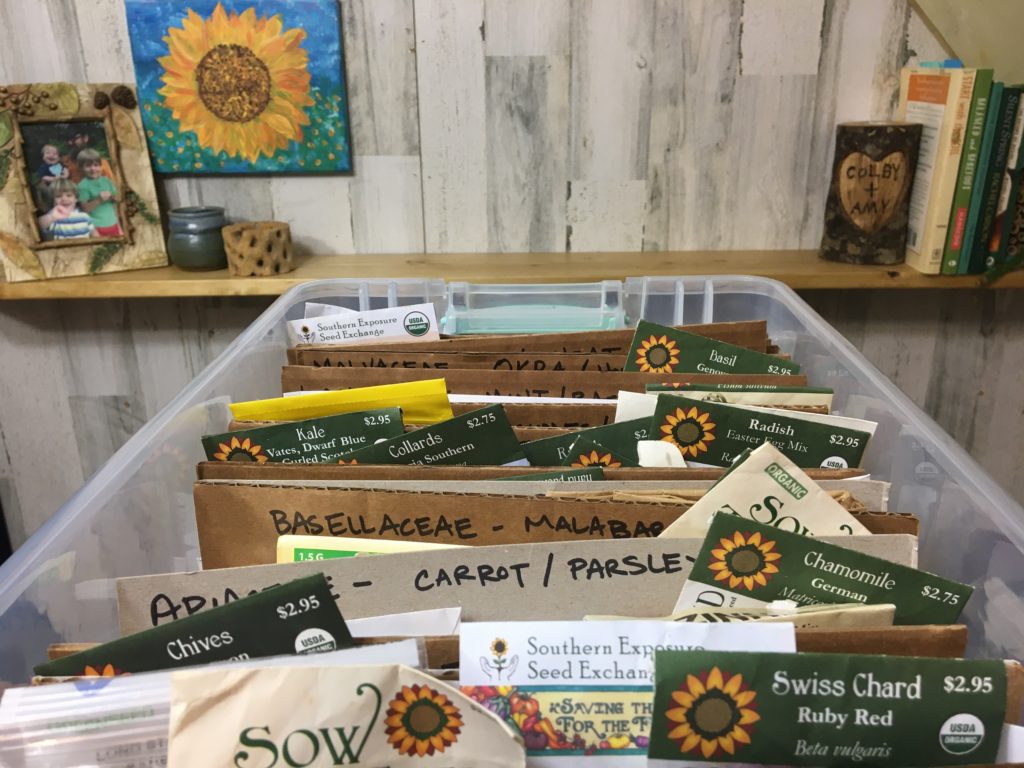 Storing seeds organized by botanical plant family